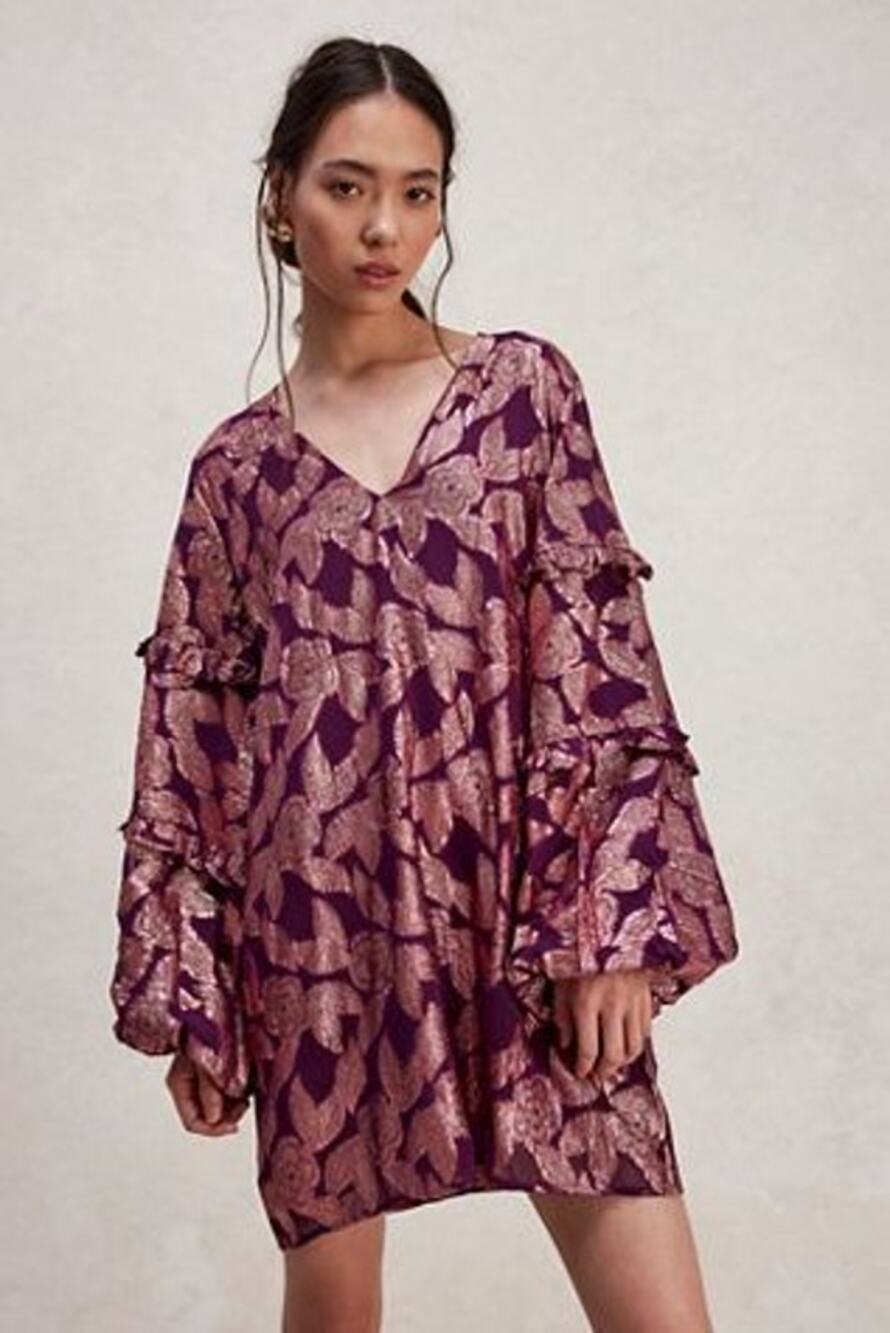 New Free People x Jen's Pirate Booty Rising Star Mini Dress $209 SMALL Burgundy